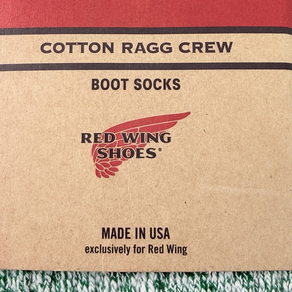 Red Wing Cotton Ragg Boots Socks Size W 7-10 / M 6-9 Kelly Green Color New - Picture 4 of 6